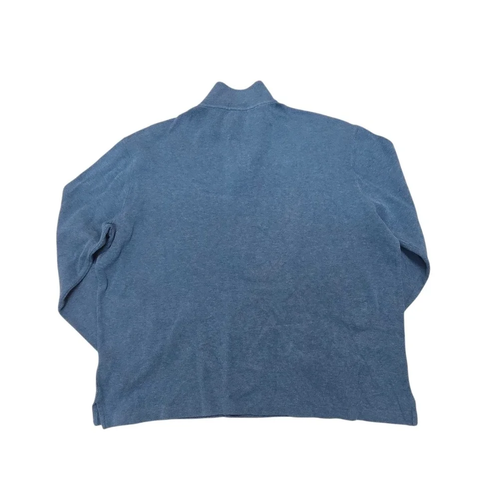POLO RALPH LAUREN Sweater Men's 2XL Estate Rib 1/4 Zip Pullover Cotton Blue EUC